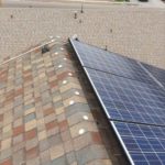 Roof with solar panels after pigeon droppings cleanup